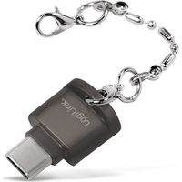 USB-C-Speicherkartenleser für microSD-Karten mit OTG-Funktion, Grau, Schlüsselanhänger