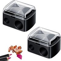 2 pièces Taille Crayon Maquillage,Taille-Crayon Double pour Crayons Cosmétiques, Accessoires de Maquillage et Outils, Convient aux crayons yeux Sourcils et lèvres de taille standard et jumbo