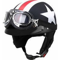 Casque de moto semiouvert avec lunettes de protection foulard moto scooter casque de tourisme