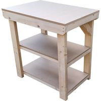 Wooden 18mm MDF Top Workbench (Clearance range), 4ft (120cm) Double shelf