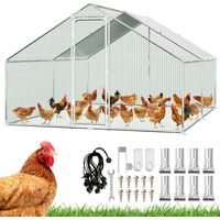 TolleTour Pollaio 3×4×2 m – Recinto per piccoli animali, voliera esterna, gabbia per polli in acciaio zincato con porta