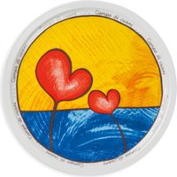 Egan Piatto Pizza Cuori porcellana smaltata giallo 30 cm