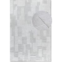 Tapis salon 120x170cm Crème Laine Géométrique