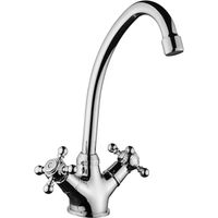 Grifo Monobloc Fregadero Atenas Curvo Cromo, 29cm(alto) 15.4cm(largo).