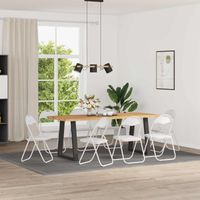 Klappstuhl 8 pcs Weiß 48 x 43,5 x 81 cm Kunstleder