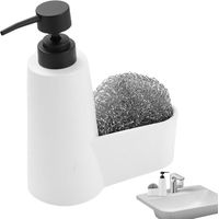 Distributeur de savon liquide pour la cuisine Distributeur de liquide vaisselle 2 en 1 avec bille en acier Distributeur de