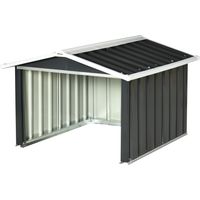 Garage pour robot tondeuse acier galvanisé toit deux eaux 87x103x66 cm gris foncé