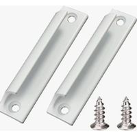 2 Piece Aluminum Alloy Handle Sliding door handle Balcony door handle Cabinet Drawer Handle For windows, furniture hardware with screws(White)