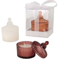 ETM Scatola Box con Candela D 6 Cm H 9 Cm Ass. 1 Pz