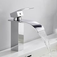 Robinets cascade pour lavabo de salle de bain, robinets mélangeurs pour lavabo de salle de bain, robinet mélangeur de lavabo à poignée unique, robinets de lavabo cascade, eau froide et chaude disponib