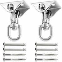 Swing Hanger - 1000 Lb Capacity - 304 Stainless Steel Swivel Hook - For Indoor Outdoor Swings Porch Yoga Trapeze Gym Rings - 1 Pair