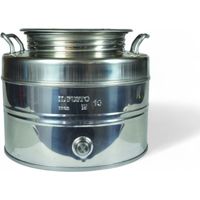 Fusto acciaio inox per olio con maniglie tappo a vite e predisposizione rubinetto - 30 lt