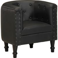 Chaise cabriolet noir cuir véritable