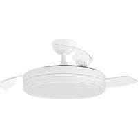 Ventilador de Techo con Luz LED Orgebozo Mando a Distancia Silencioso 3 Aspas Retractiles de 105cm Modo Invierno-Verano