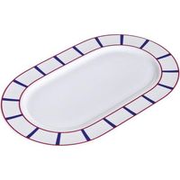 Nova Styl Traditionelle Ovale Platte 36 cm Rot Blau