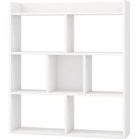 Libreria cubi aperti 7 scomparti mensola espositiva archiviazione legno studio soggiorno Bianco