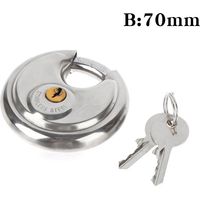 Cadenas à disque en acier inoxydable, 70 mm, avec 2 clés, résistant aux intempéries, pour une utilisation intérieure et extérieure,