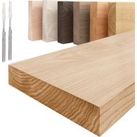 LAMO Manufaktur Étagère murale en bois massif, bord régulier droit, étagère flottante montage INVISIBLE Naturel 70cm, LWG-01-A-002-70W
