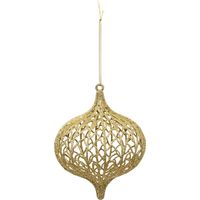 Sujet de noël goutte d'or en plastique 10cm - Feeric lights & christmas