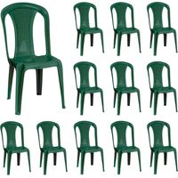 Pack 12 Sillas de Exterior Apilables sin Reposabrazos Napoli 49x42x88cm 7house