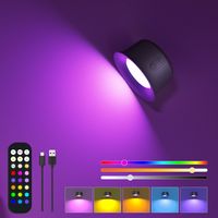 Lampe murale de tête de lit rechargeable minimaliste télécommande sans câblage multifonction LED wall light stick punch Free Mobile Light - rgbww - - batterie 2000mah avec télécommande