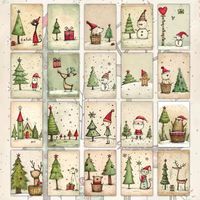 Vintage-Weihnachtspostkarten: 20 niedliche Postkarten mit Tieren und Weihnachtsbäumen