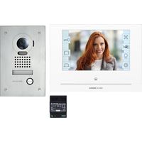 Aiphone – Interphone vidéo connecté 7'' avec platine encastrée – Wi-Fi intégré – Commande à distance par smartphone – Vision nocturne – IP54