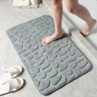 Tapis antidérapant pour salle de bain - Motif galets - Carrelage antidérapant - 40 x 60 cm, Gris