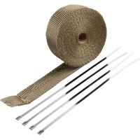 Cyclingcolors – Bande d'isolation thermique 25mm x 10m – Fibre de verre avec 5 attaches zippées – Protection contre chaleur et vibrations – Tuyaux échappement