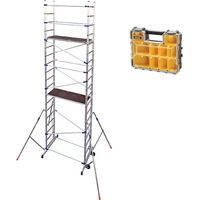 Echafaudage 2 plateaux - Hauteur travail 6.46m + Organisateur 10 compartiments STANLEY - PN/CLA-ORGANISA