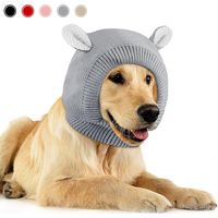 Hunde-Ohrenschützer – hält die Ohren Ihres Hundes warm und beruhigt ihn vor ängstlichem Bellen – 1 Stück, grau, 36–48 cm