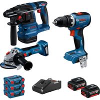 Set 3 Elettroutensili Bosch GSR + GBH + GWS 18V 5Ah