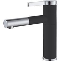 Essebagno Ultrate miscelatore basso nero e cromato per lavabo