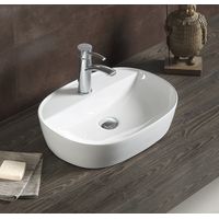 Swiss Aqua Technologies Lavabo sobre encimera Infinitio 60 x 40 x 12,5 cm sin rebosadero, blanco (SATINF6040)