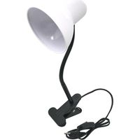 Lampada Da Tavolo Scrivania Braccio Flessibile Pinza Lumetto Bianco E27