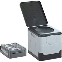 Ortviai Toilette Portable Pliable pour Camping et Voyage en Voiture – 31,5 x 30 x 27 cm, Capacité 25 L, Matériau PP, Charge Max. 150 kg