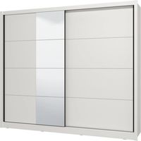 armadio 2 ante scorrevoli bellahome "alba" con specchio bianco 250,8x59,8x215,7 cm