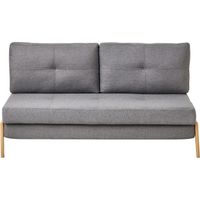 Canapé-lit 2 Places en Tissu Gris Foncé et Bois avec Fonction Lit Confortable pour Salon Scandinave Beliani