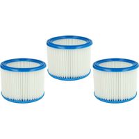 vhbw Set 3x Replacement Filters compatible with Stihl SE 60 E, SE 61, SE-62, SE 85 C, SE 90 Wet and Dry Vacuum Cleaner - Cartridge Filter