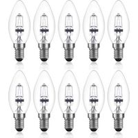 42W E14 C35 Dimmable Halogen Bulb AC 220-240V Warm White 2700K E14 Transparent Halogen Candle Bulb (10pcs)