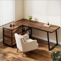 Bureau spacieux, table de travail, bureau d'ordinateur, table de bureau en L (table seule)