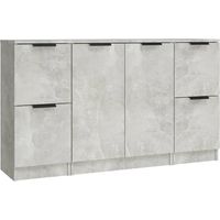 GBLY Sideboards 3 Stk. Betongrau Holzwerkstoff