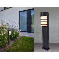 Retro Wegeleuchte FULTON ALU Schwarz, IP54, E27 -Smart fähig- Höhe 75cm