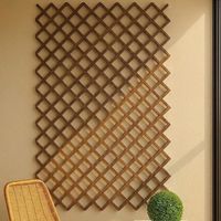 Pannello a griglia in PVC senza cornice 100x200 cm Quadrati da 4,5 cm Griglia decorativa da giardino marrone Decorazione p