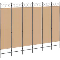 Paravent à 6 panneaux Beige 240 x 180 cm Tissu vidaXL