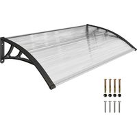 Marquesina para Puertas y Ventanas 110x60 cm con Paneles de Policarbonato Regleta de Aluminio Transparente