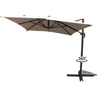 Parasol rectangulaire écru avec LED 4x3 CALVIA