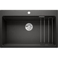 Blanco Fregadero ETAGON 8 PuraDur Silgranit 78x51cm con seno escalonado + 2 barras de acero inoxidable incluidas, Negro (525893)