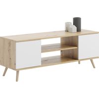 RTV Focus 155 cm Eiche Artisan Weiß