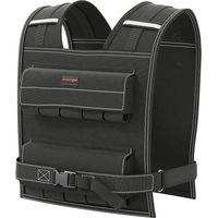 Gilet Zavorré Réglable 20kg avec 20 Poids, Gilet avec Bandes Réfléchissantes, 50x40 cm, Noir